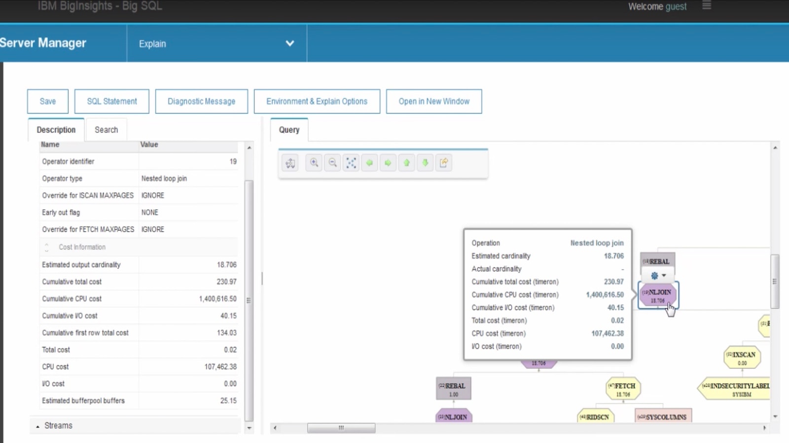 Graphical query execution plan