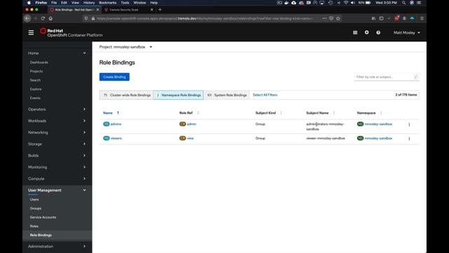 Project & Access Provisioning for OpenShift