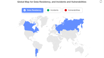 Global map for data residency, incidents and vulnerabilities