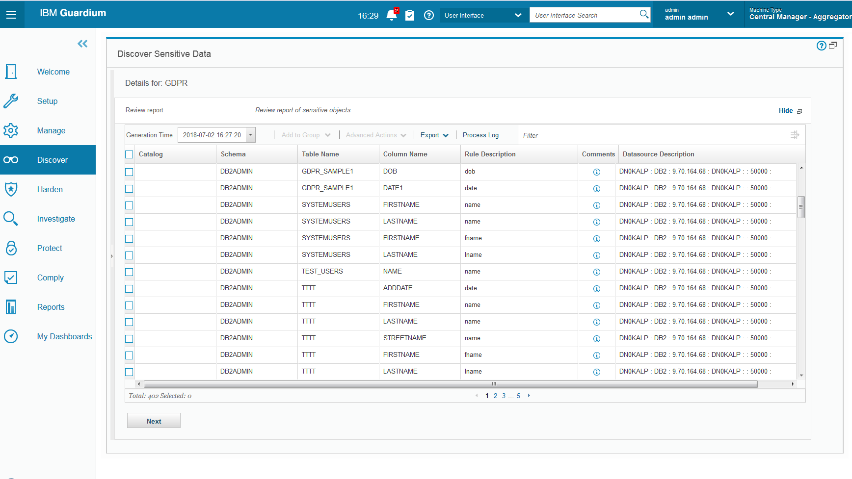 Discover sensitive data