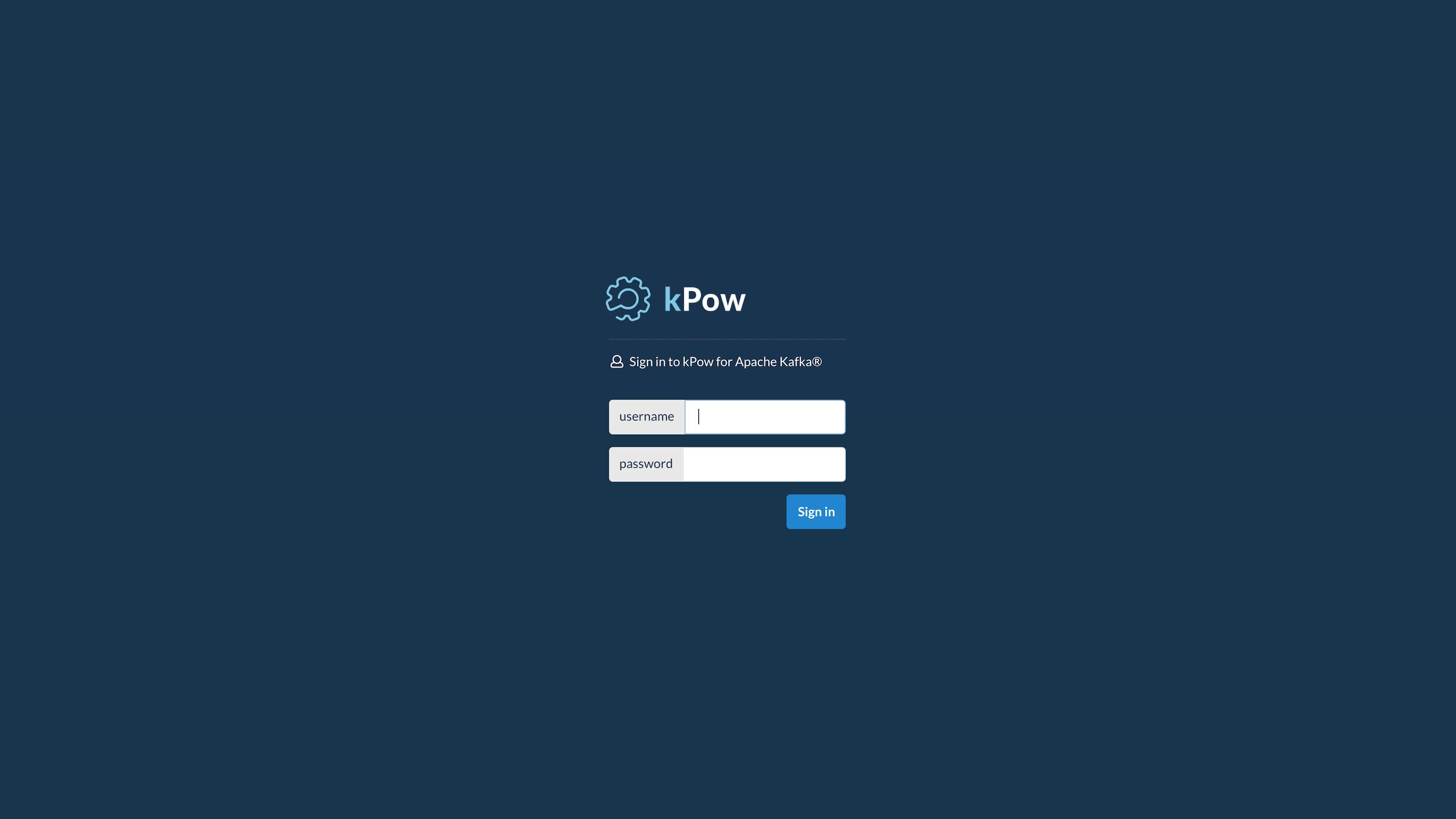 kPow Log-in UI
