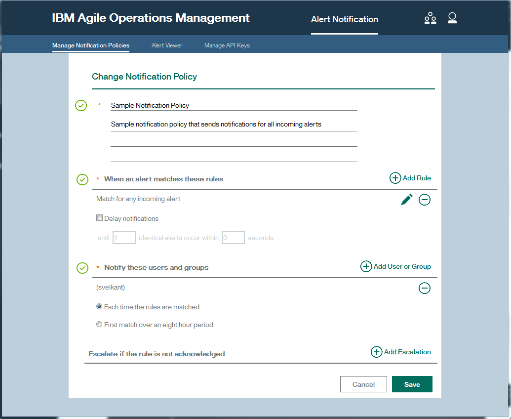IBM Alert Notification