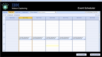 Watson Captioning Live Event Scheduler UI