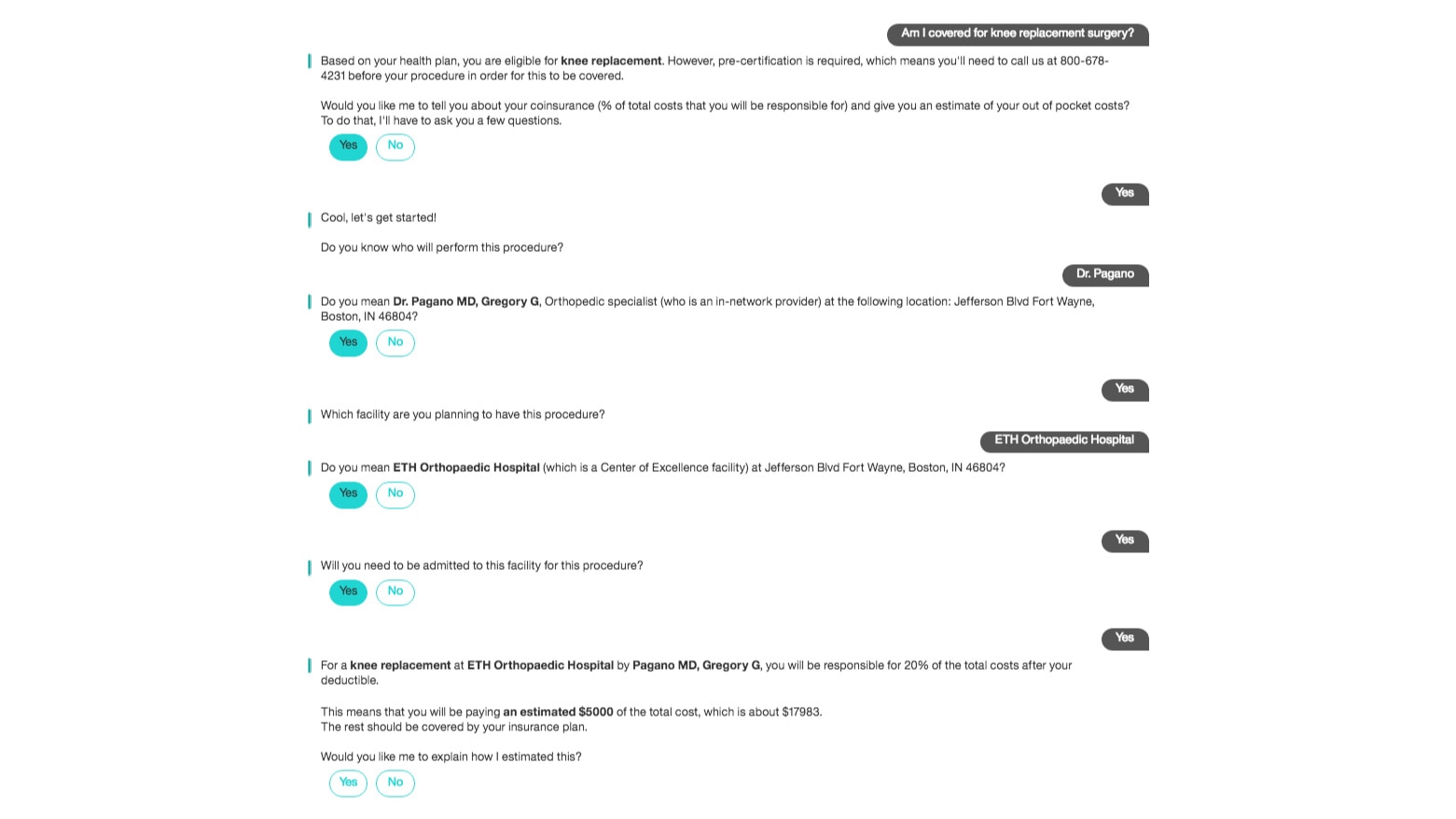 The line of follow up questions show an understanding of intent