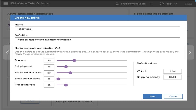 Profile: adjust optimization balances in real time