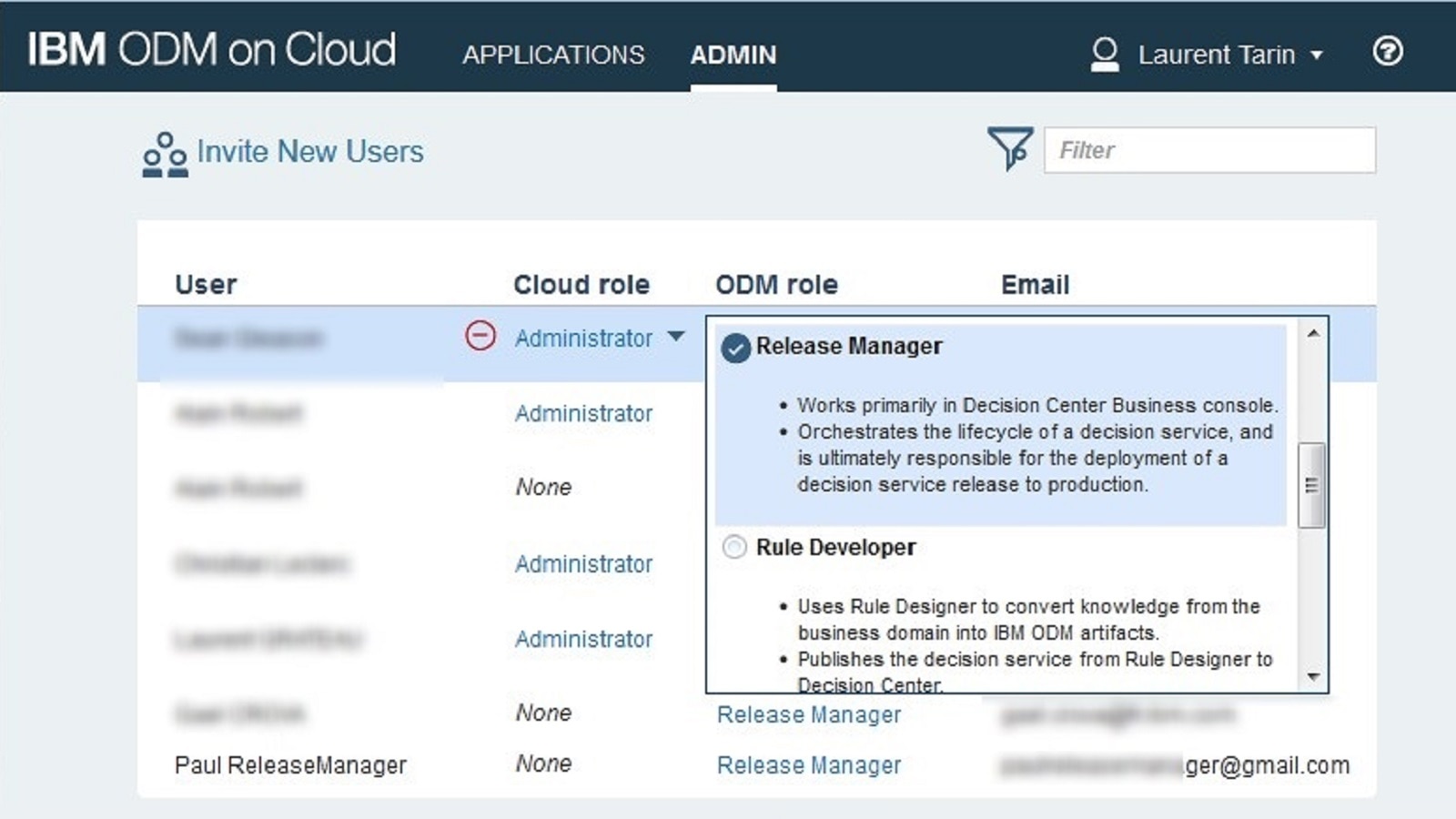 Self-service user management interface