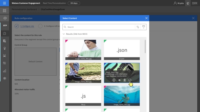 Integration with Watson Content Hub to build engaging experiences