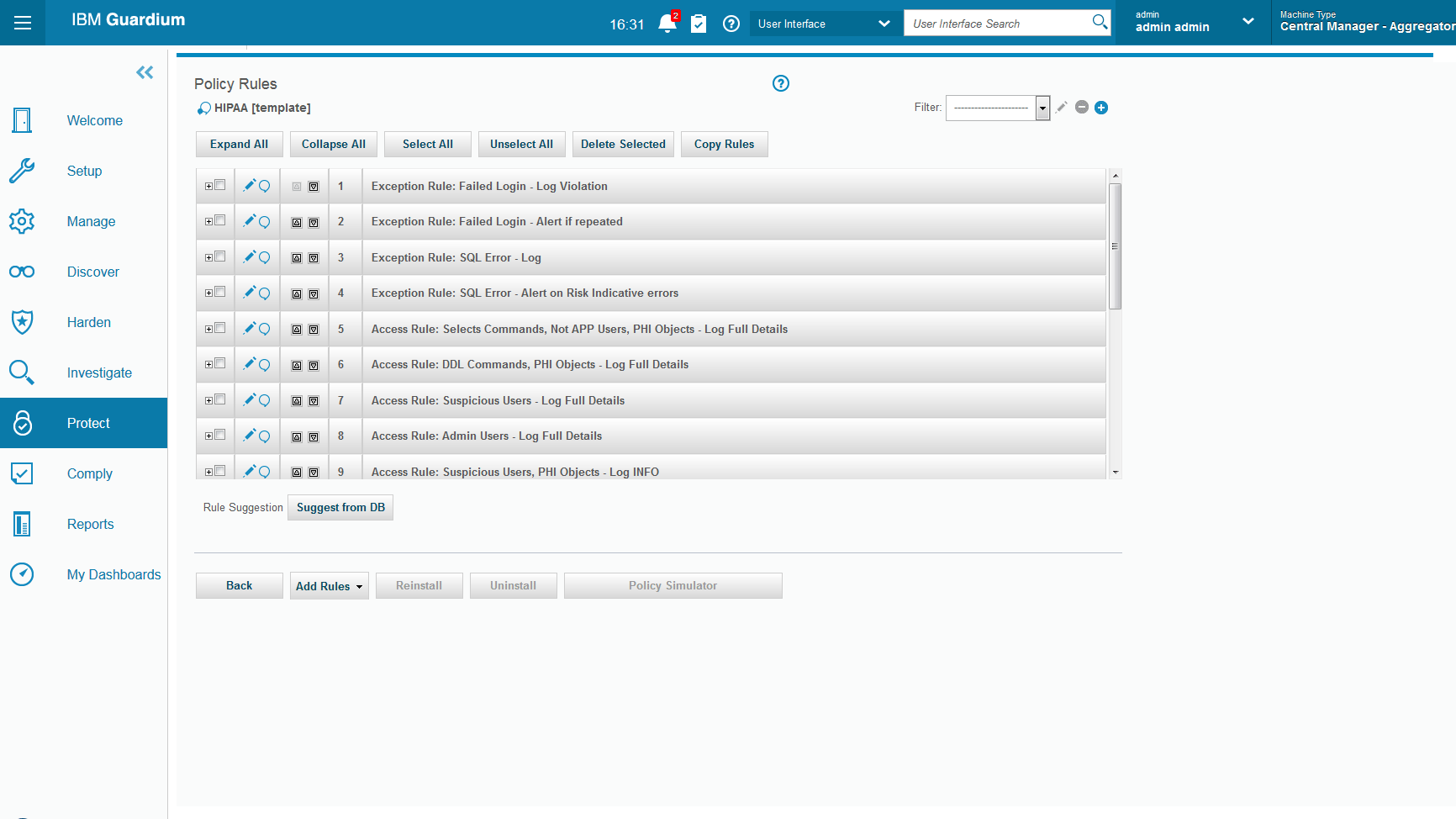 guardium user activity audit trail