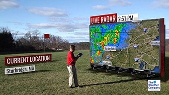 Demonstration of Max Reality storm timing outdoors.