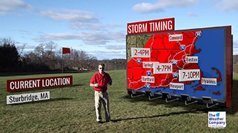 Demonstration of Max Reality storm timing outdoors.