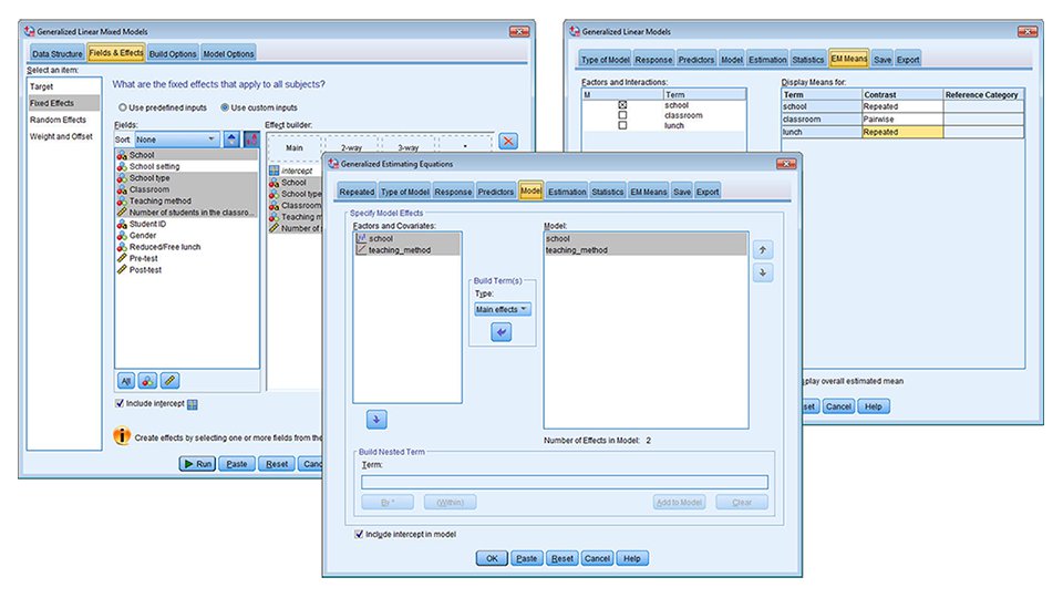 gee generalized estimating equations spss ibm dataset