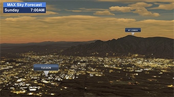 Display of a Tucson sunrise using Max Sky.
